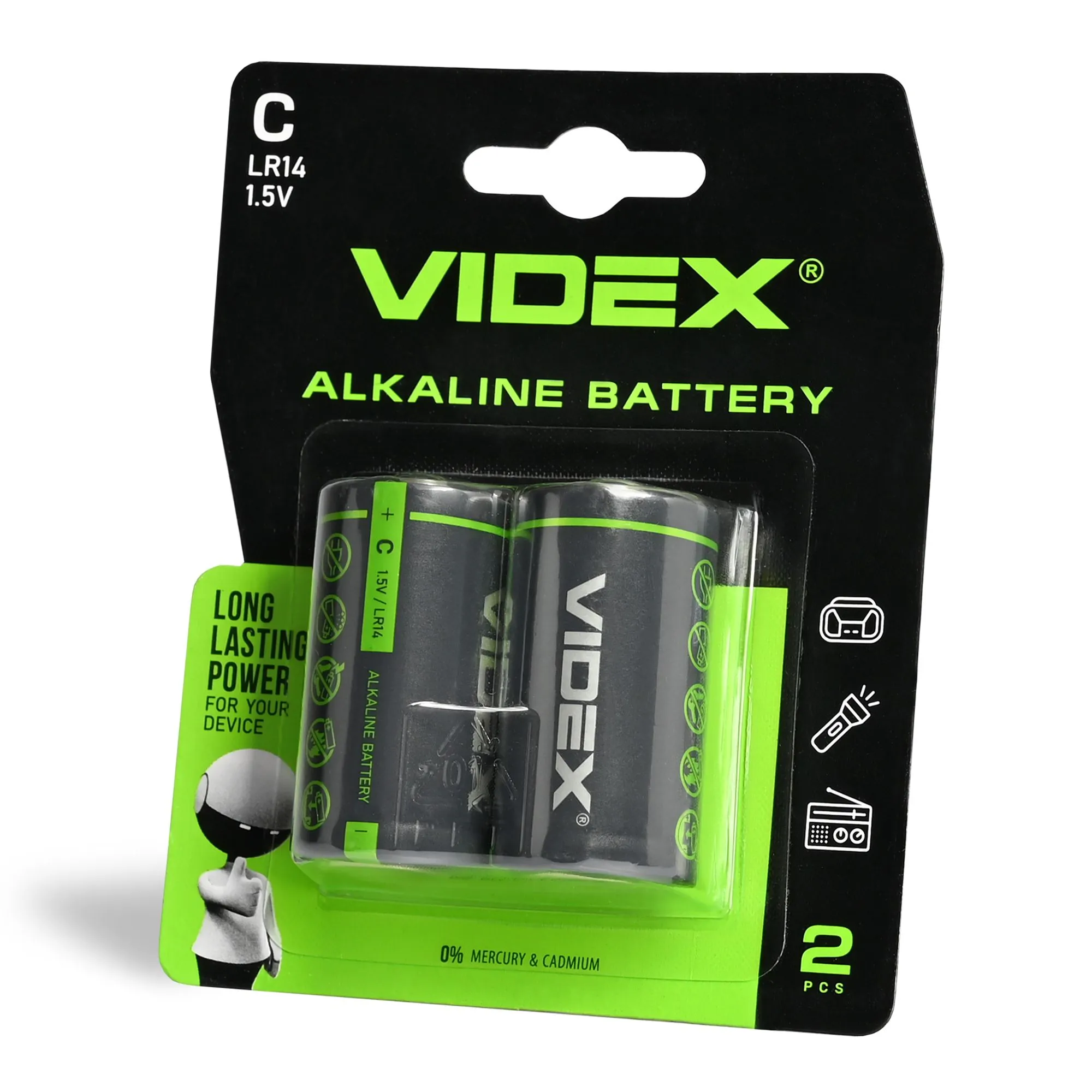 ⭐ Bateria alkaliczna VIDEX LR14/C 2 sztuki ⭐