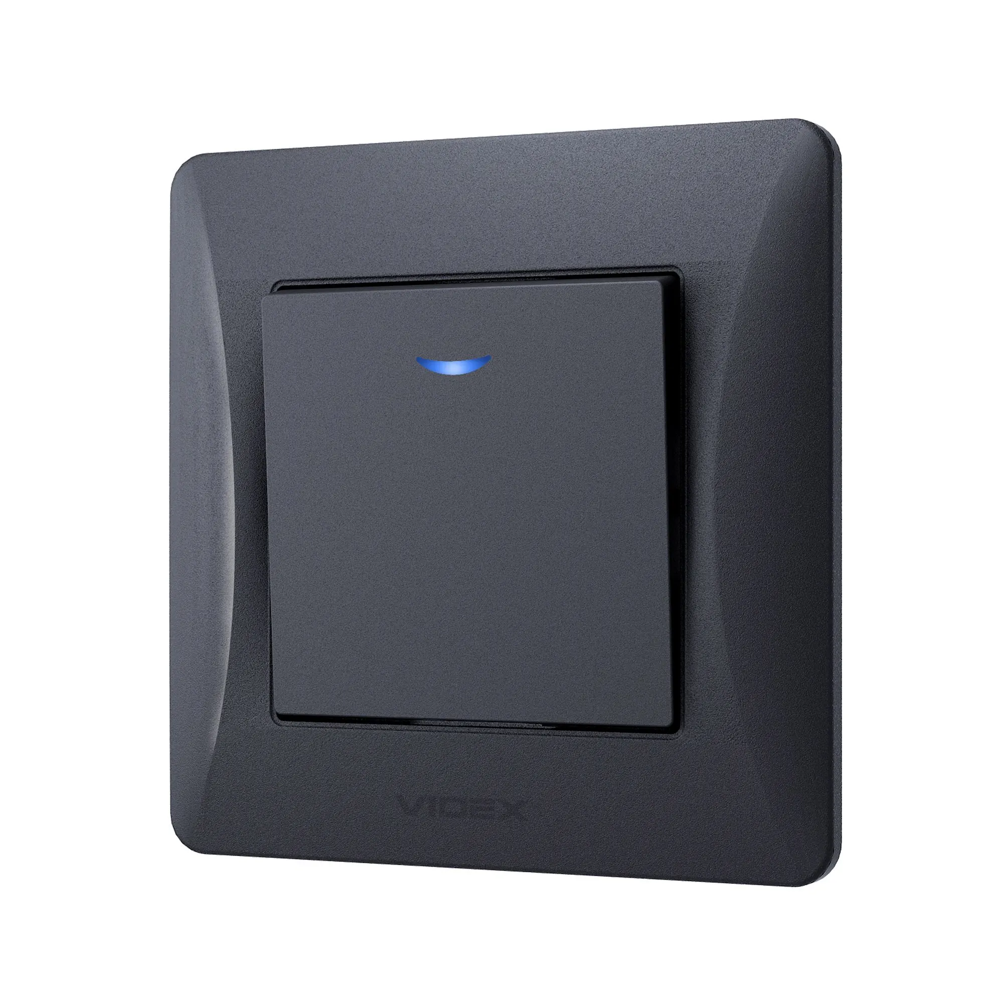 ⭐ Włącznik jednobiegunowy z podświetleniem LED czarny grafit BINERA ⭐