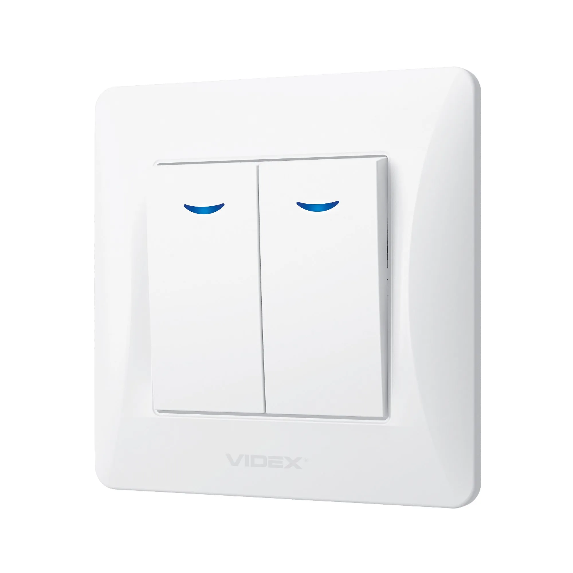 ⭐ Włącznik podwójny z podświetleniem LED biały VIDEX BINERA ⭐
