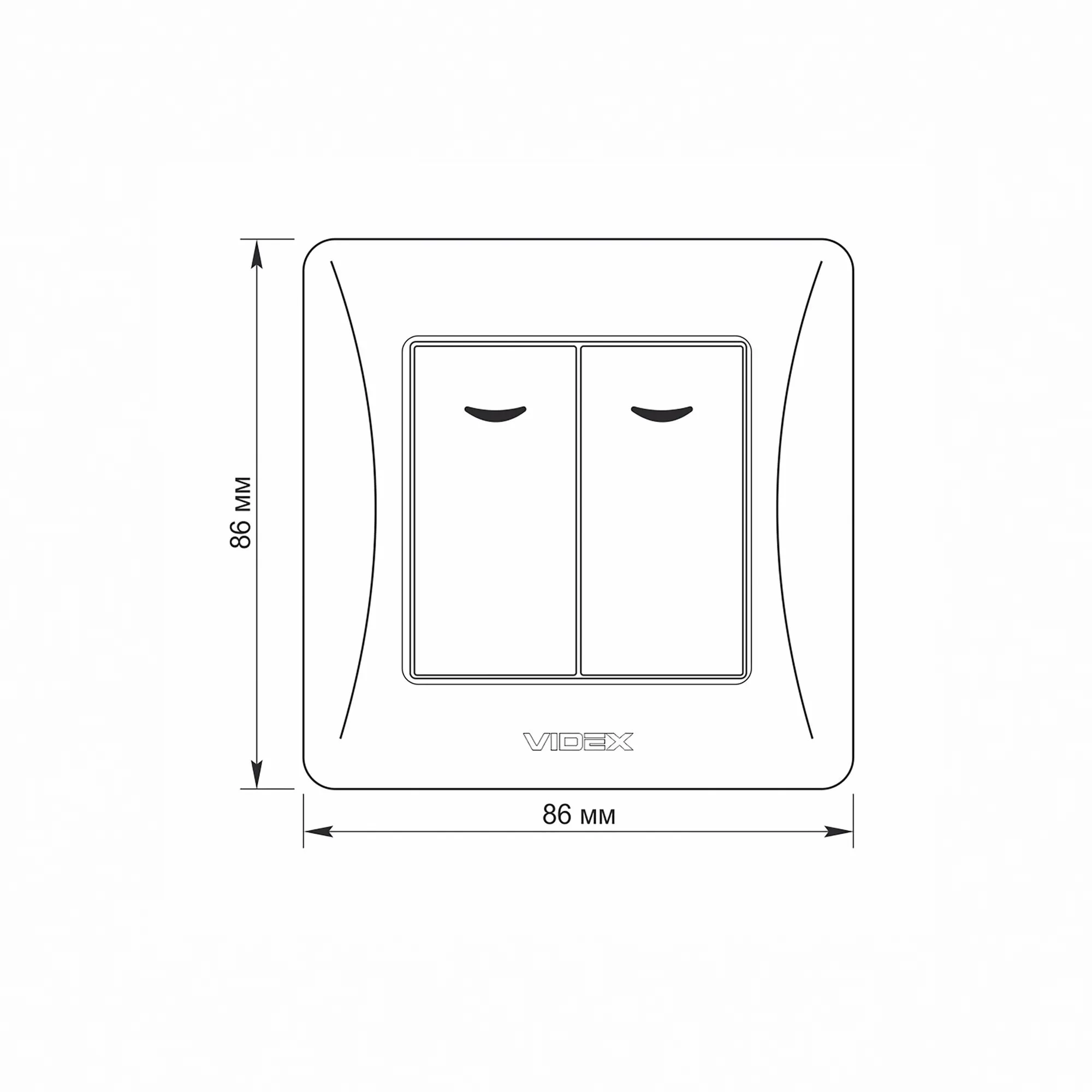 ⭐ Włącznik podwójny z podświetleniem LED biały VIDEX BINERA ⭐