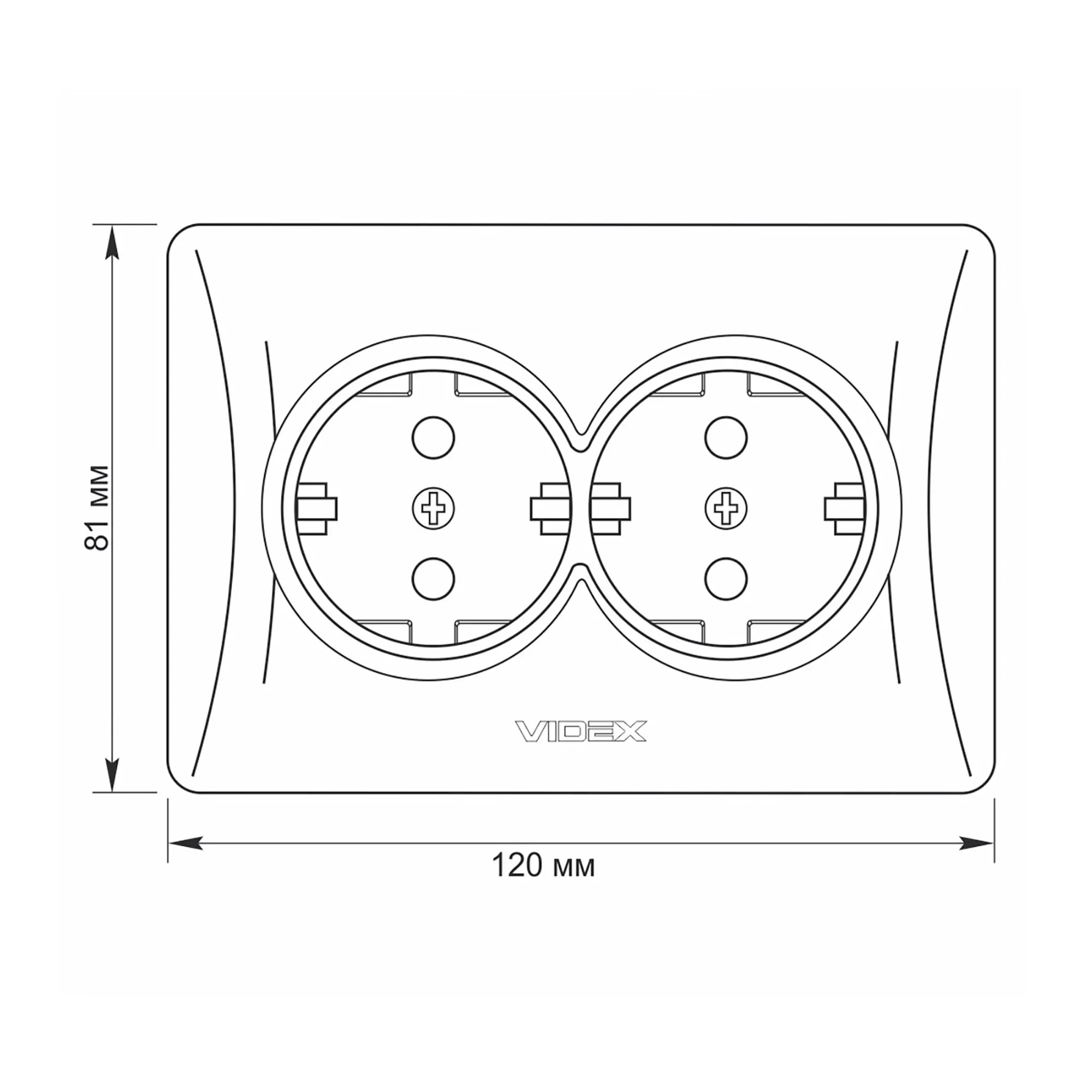 ⭐ Podwójne gniazdo schuko czarne grafitowe VIDEX BINERA ⭐