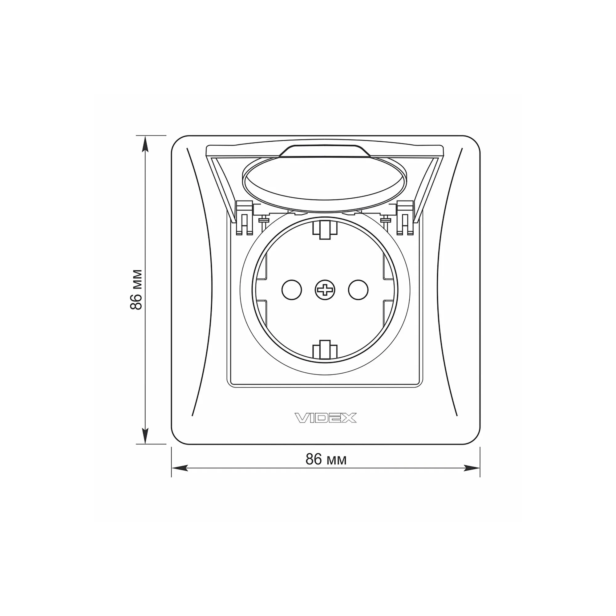 ⭐ Gniazdo pojedyncze schuko z klapką białe BINERA ⭐