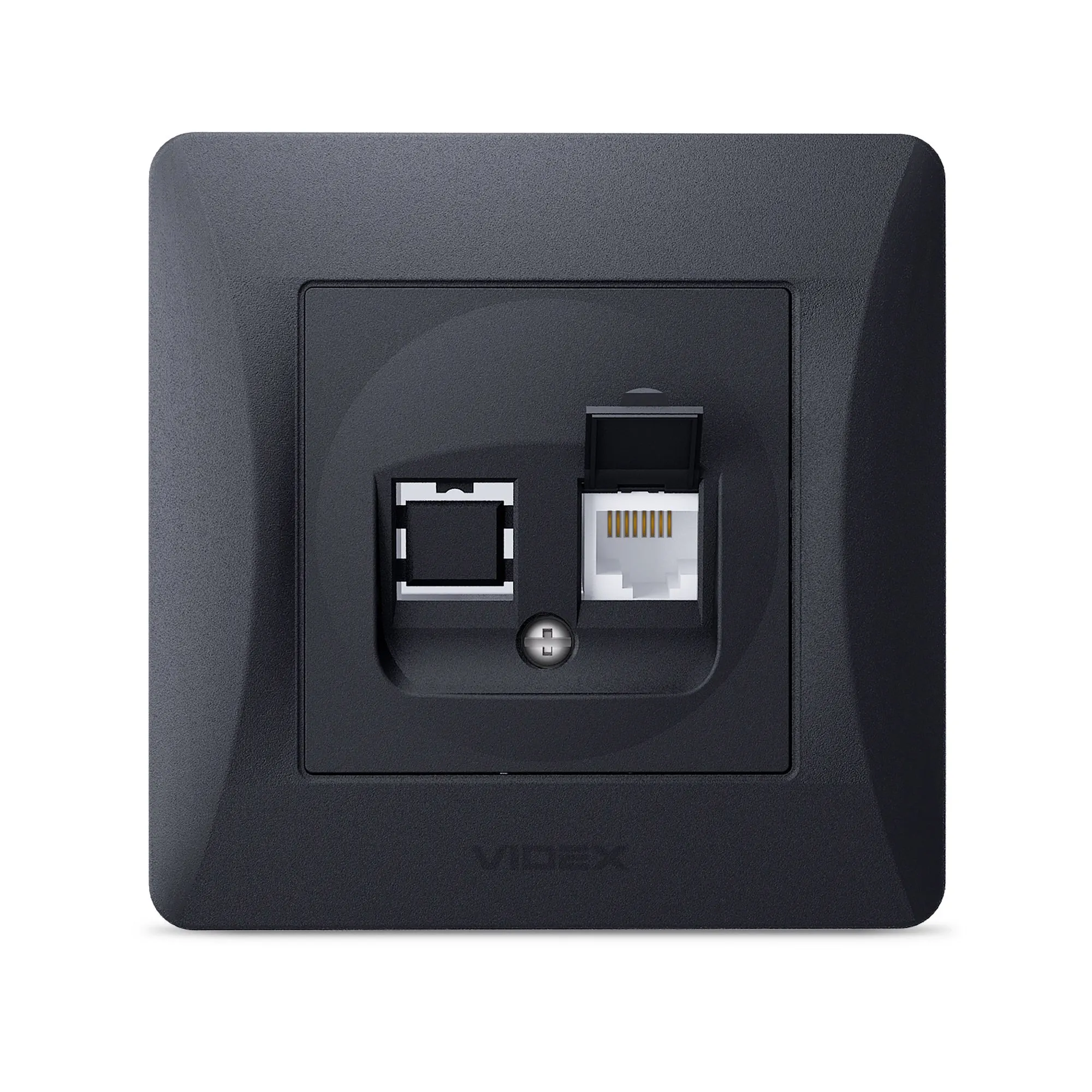 ⭐ Gniazdo komputerowe CAT6 pojedyncze czarne grafitowe VIDEX BINERA ⭐