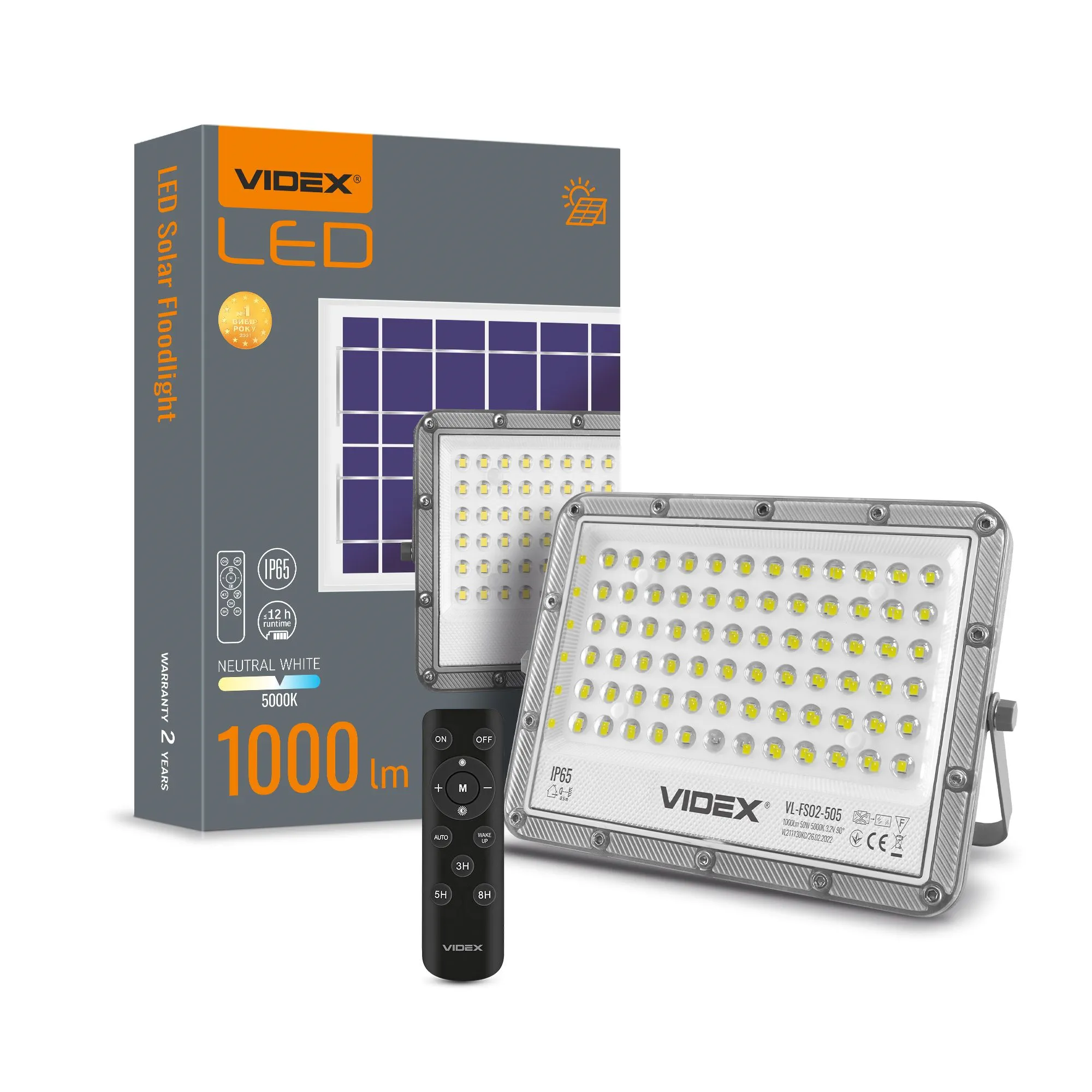 ⭐ LED Solarny Naświetlacz VIDEX 1000 lm 5000K IP65 ⭐