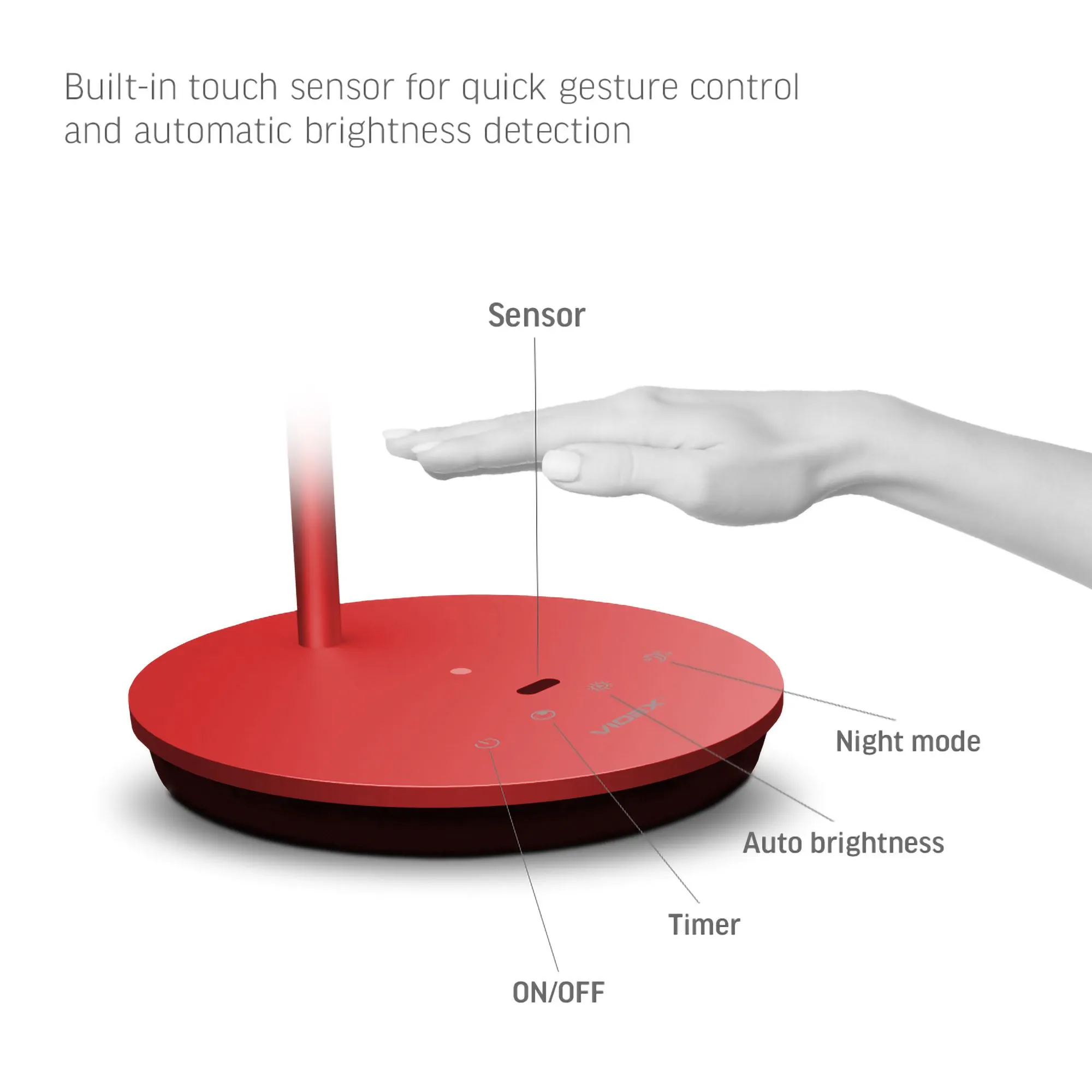 ⭐ Lampka biurkowa LED 20W VIDEX TF15R czerwona 4100K ⭐