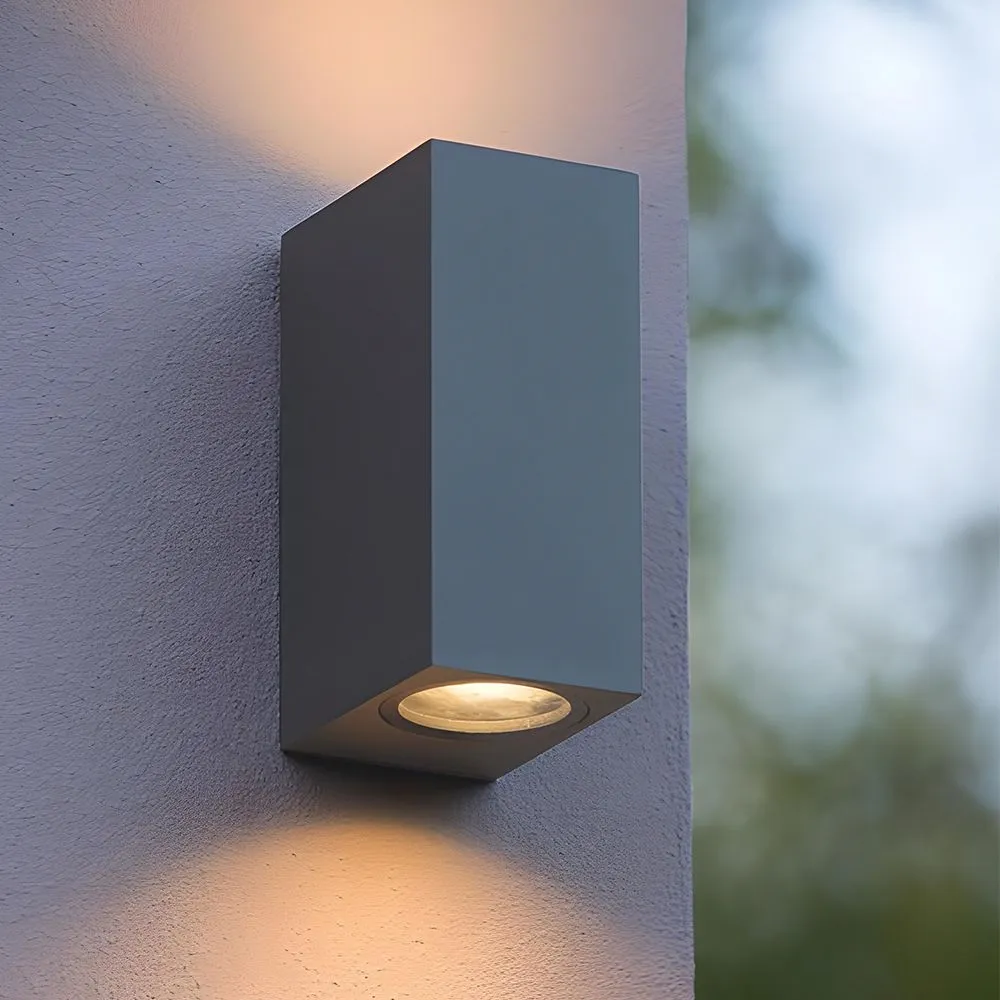 ⭐ Podwójna lampa elewacyjna VIDEX z gniazdem GU10, szara ⭐