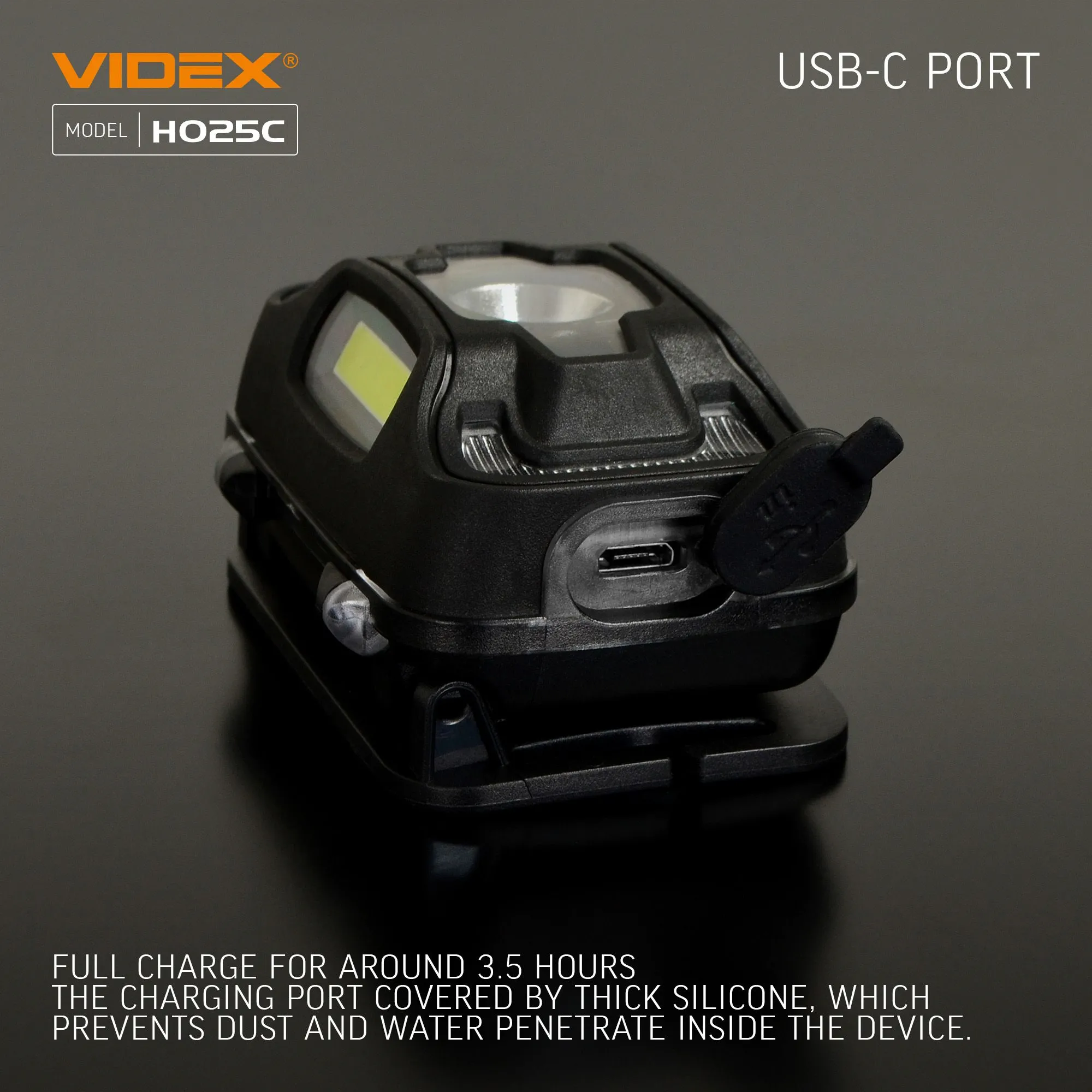 ⭐ Latarka czołowa LED VIDEX 310Lm 5000K USB-C ⭐