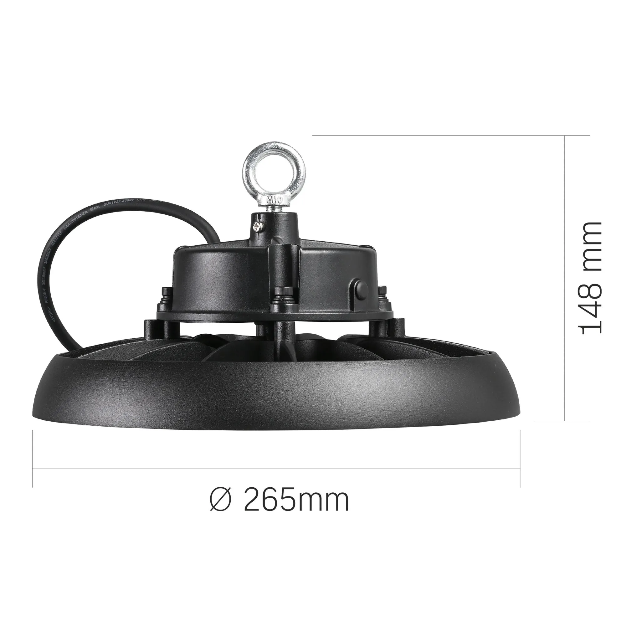 ⭐ Lampa przemysłowa LED High Bay 100W 5000K IP65 czarna ⭐