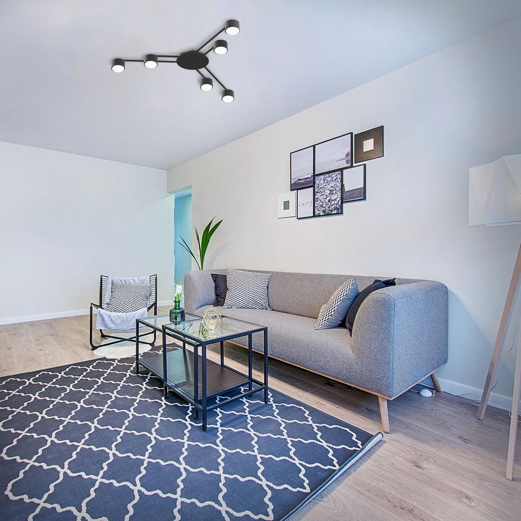 ⭐ Reflektor sufitowy VIDEX na 6x GX53 czarny ⭐