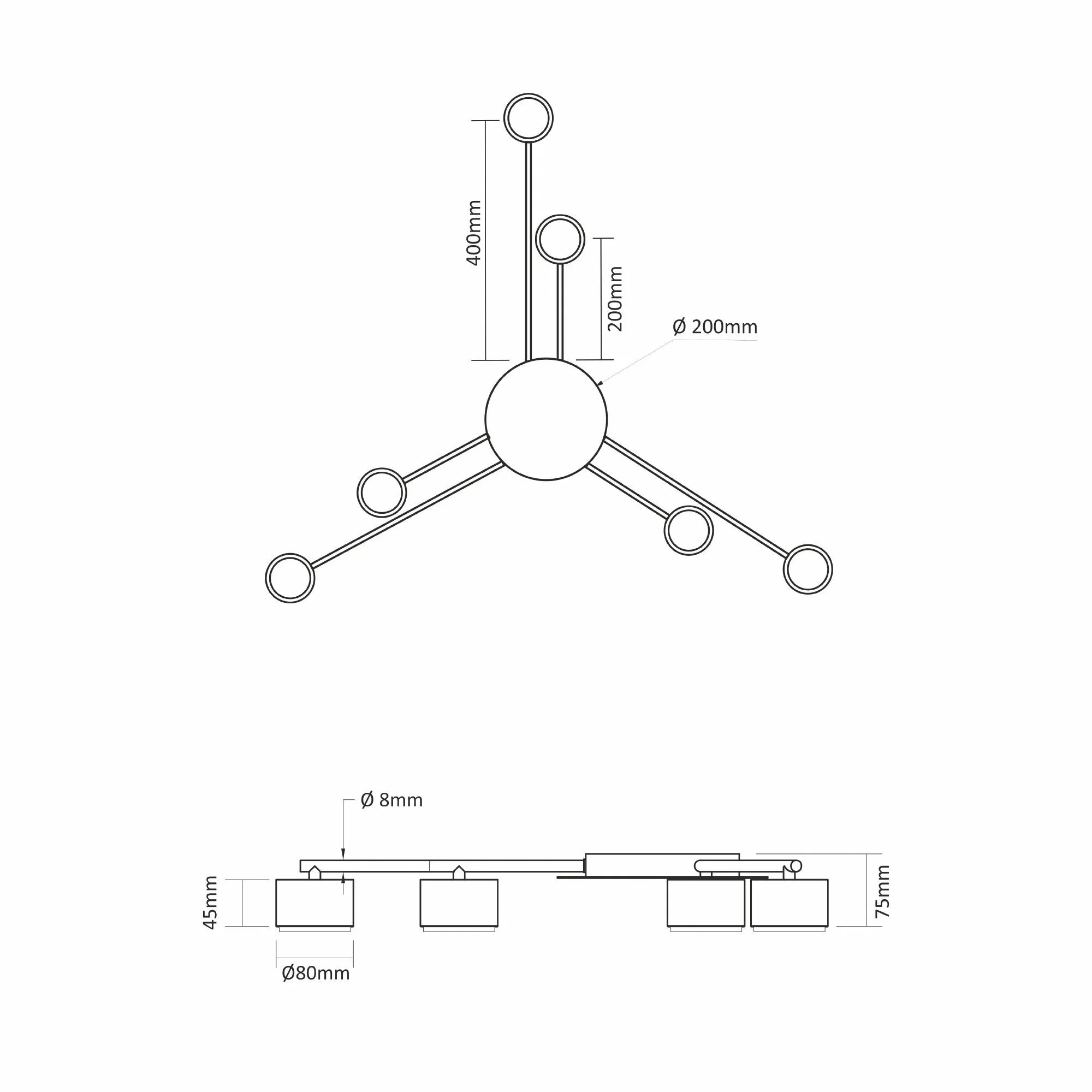 ⭐ Reflektor sufitowy VIDEX na 6x GX53 czarny ⭐
