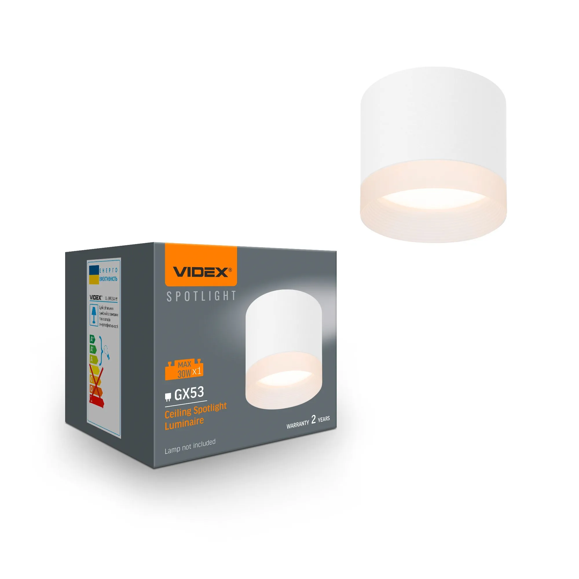 ⭐ Oprawa sufitowa VIDEX do lampy GX53 biała ⭐