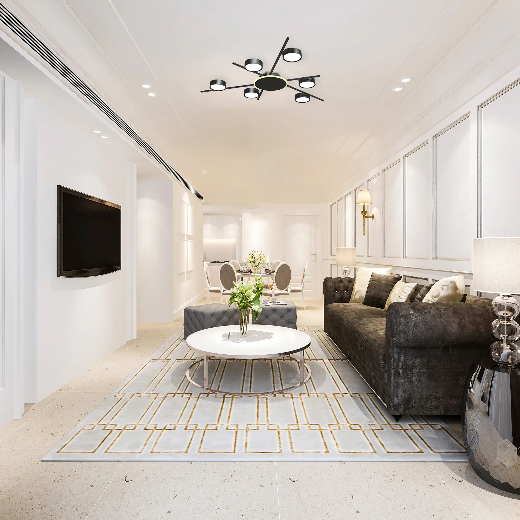 ⭐ Reflektor sufitowy VIDEX na 6x GX53 z podświetleniem ⭐