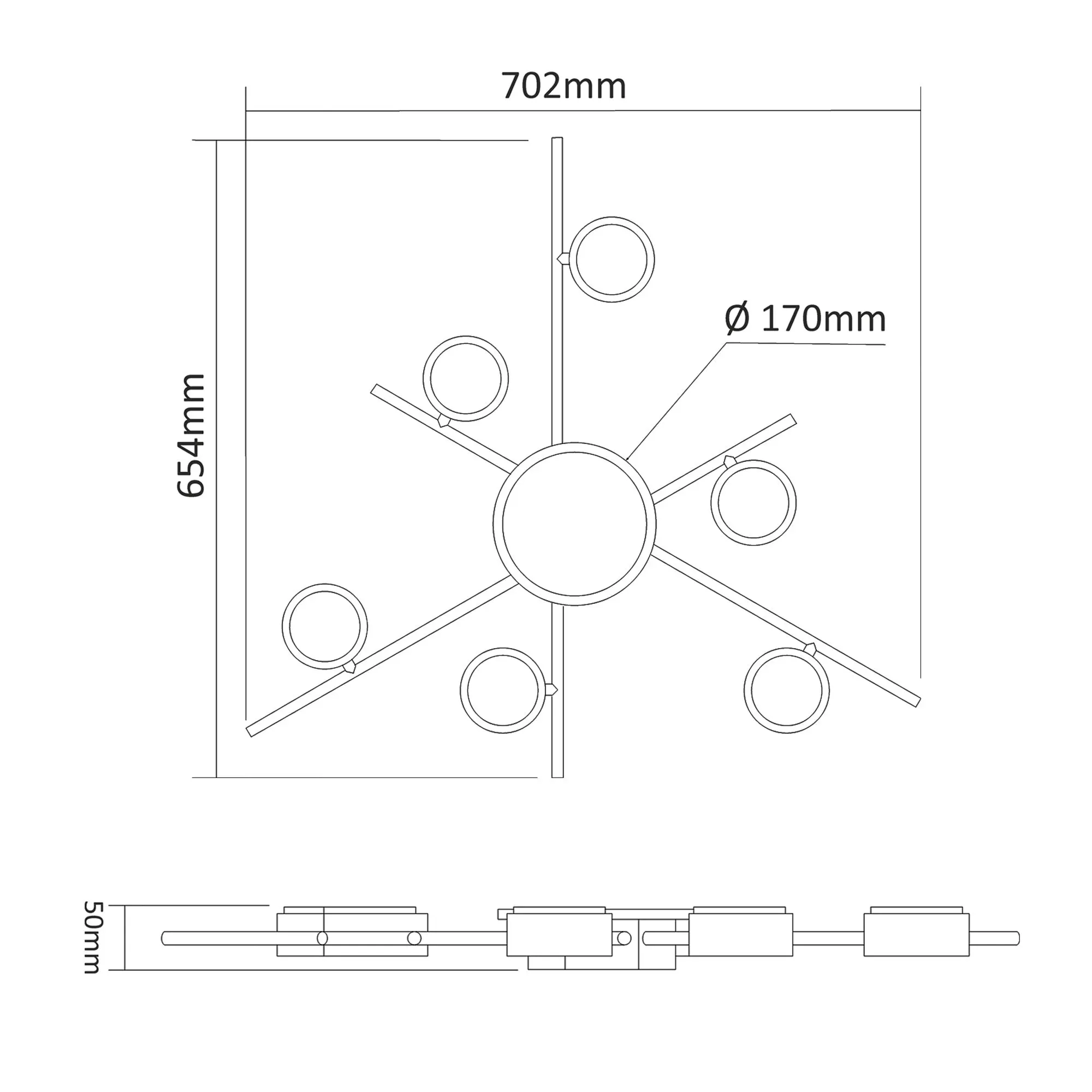 ⭐ Reflektor sufitowy VIDEX na 6x GX53 z podświetleniem ⭐