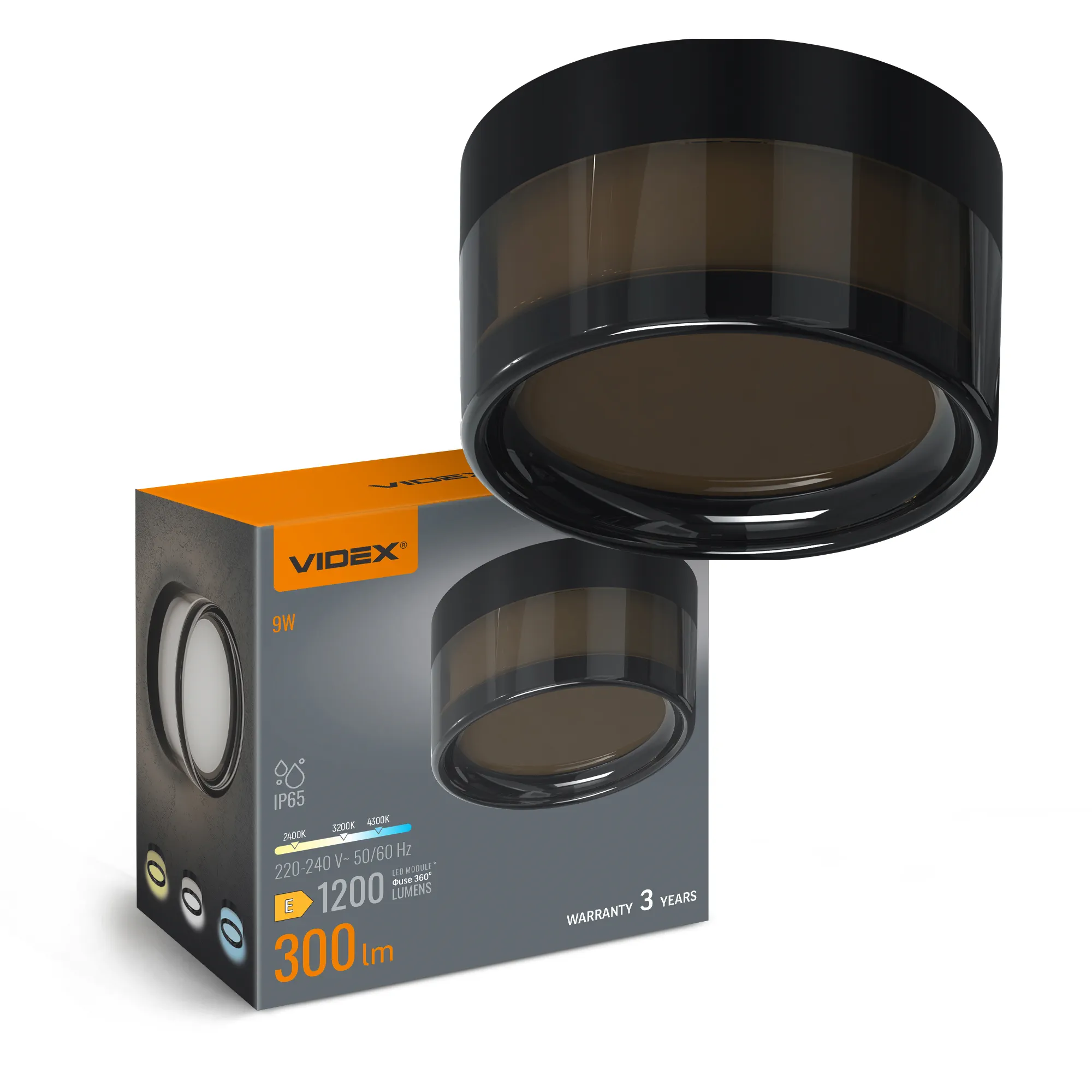 ⭐ Lampa LED natynkowa ścienno-sufitowa VIDEX 9W z regulacją barwy czarna ⭐