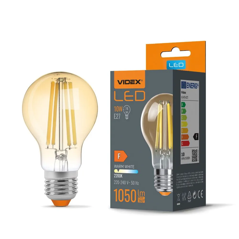 ⭐ Żarówka LED filament E27 10W 2200K amber ⭐