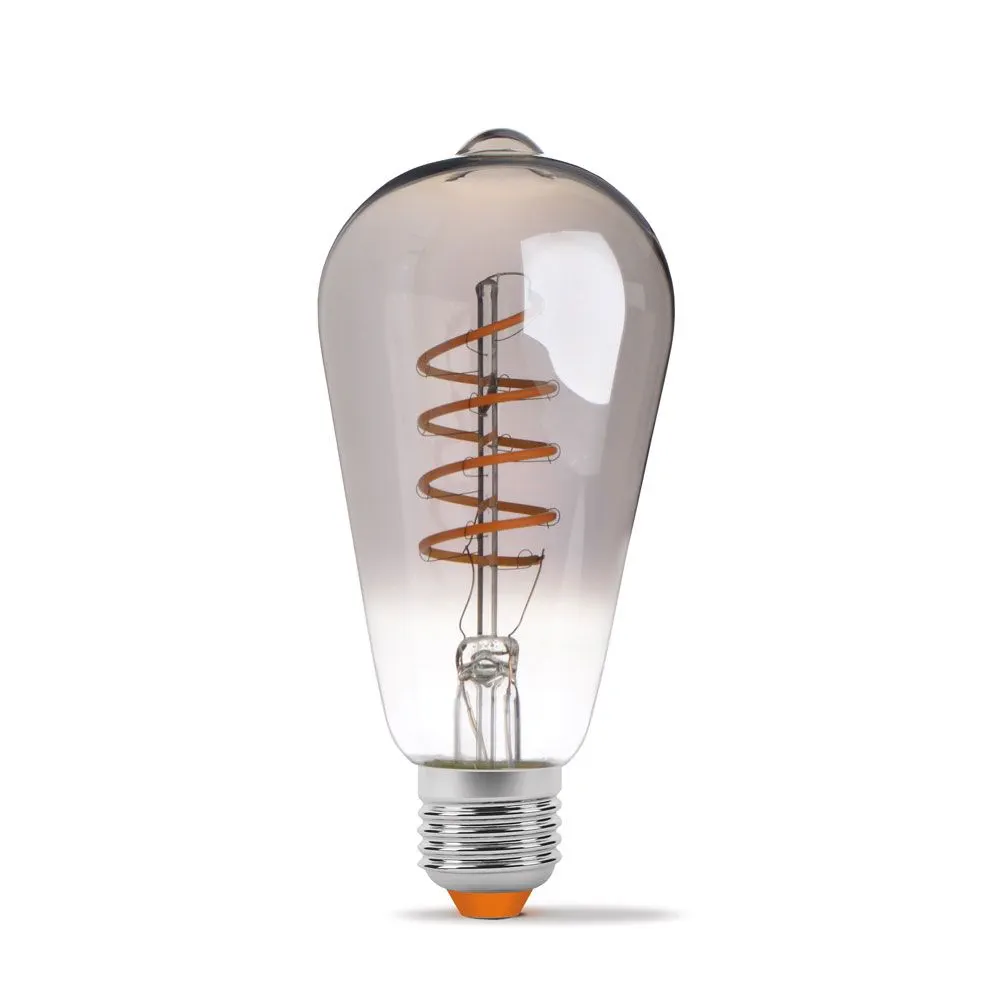 ⭐ Żarówka LED E27 ST64 4W Spiralna Ciepła Grafit ⭐