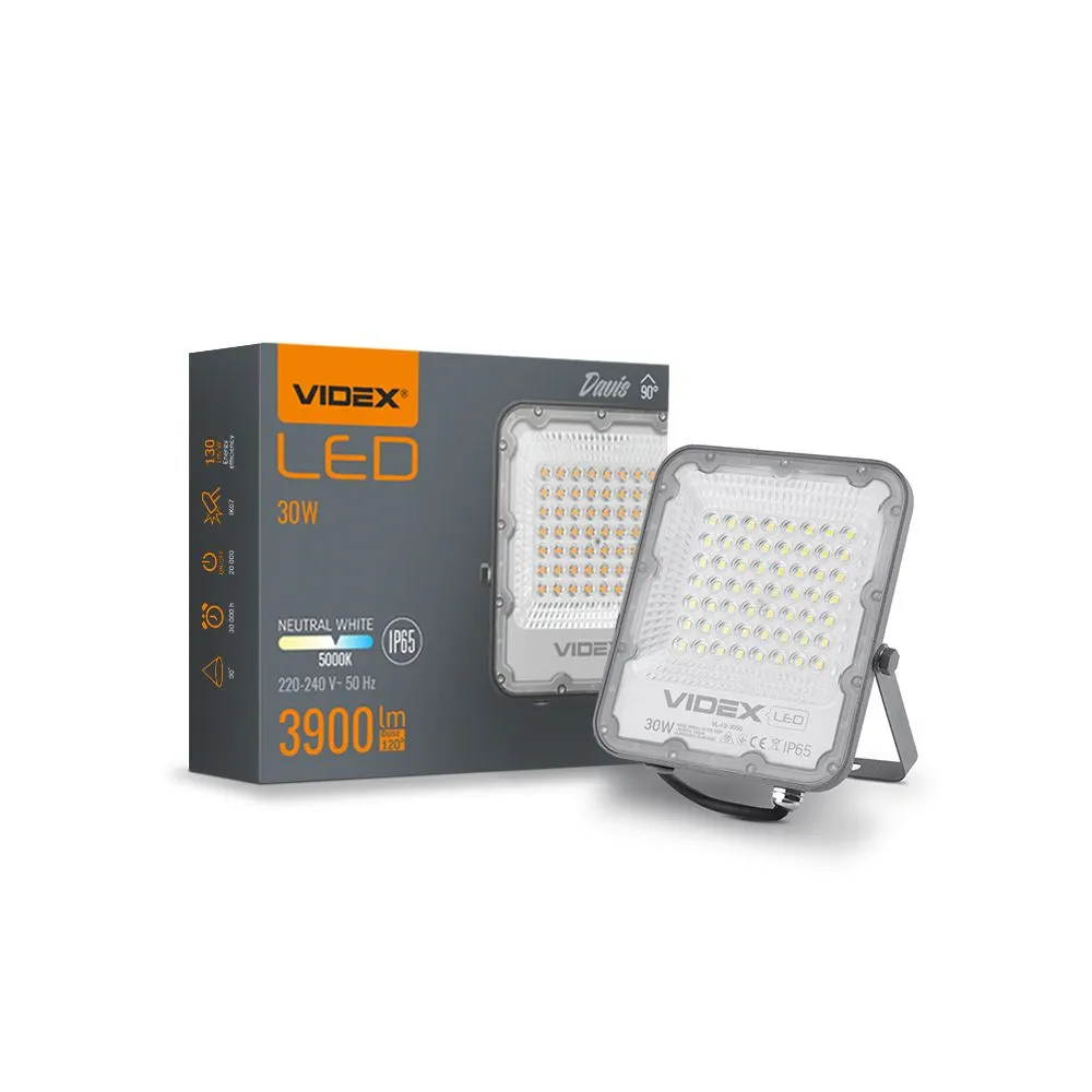 ⭐ Naświetlacz LED VIDEX 30W 5000K IP65 ⭐