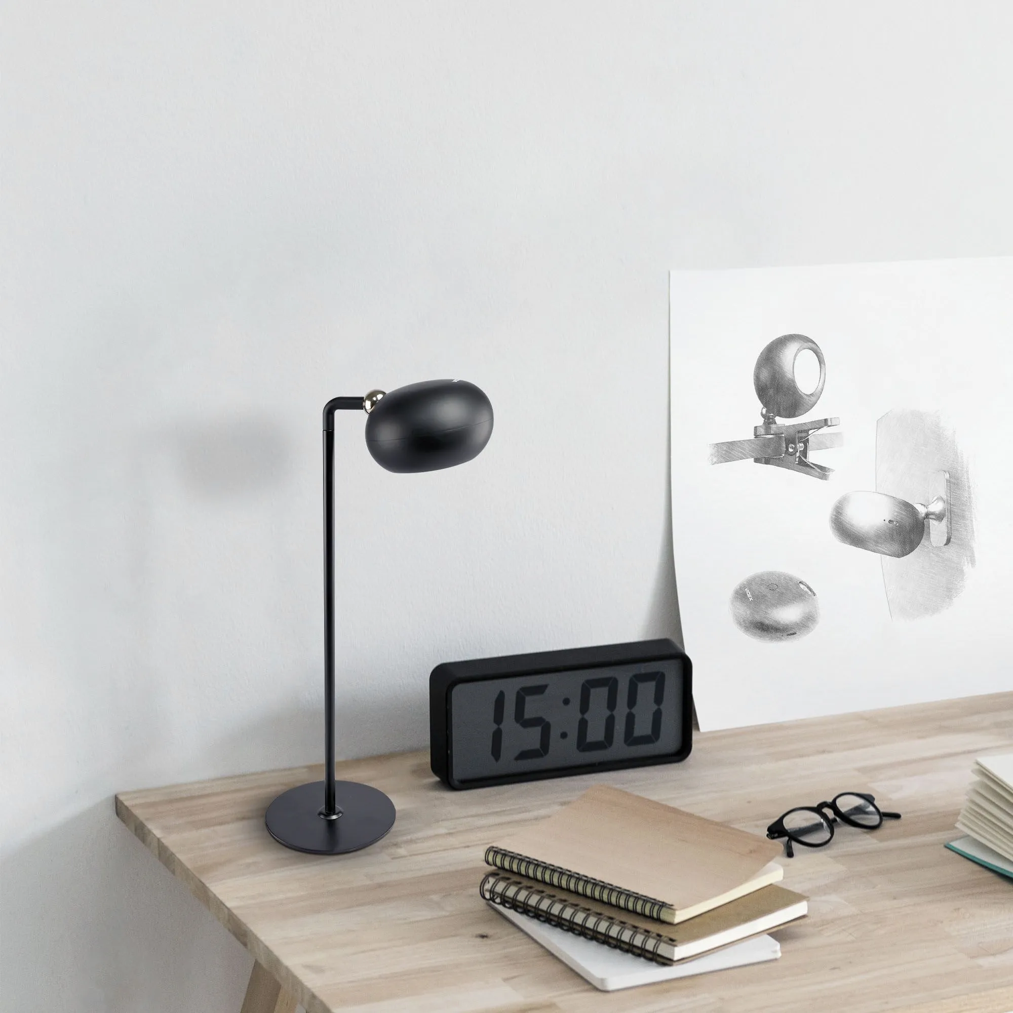 ⭐ Lampka biurkowa LED VIDEX z akumulatorem, czarna ⭐