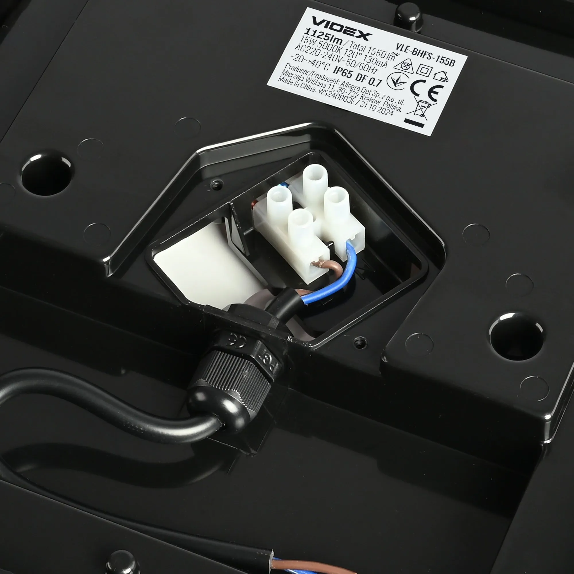 ⭐ Lampa LED natynkowa zewnętrzna 15W 5000K IP65 czarna ⭐