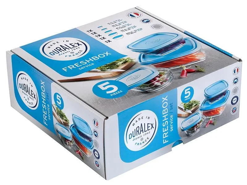 Zestaw pojemników DURALEX Freshbox 5szt - przechowywanie żywności
