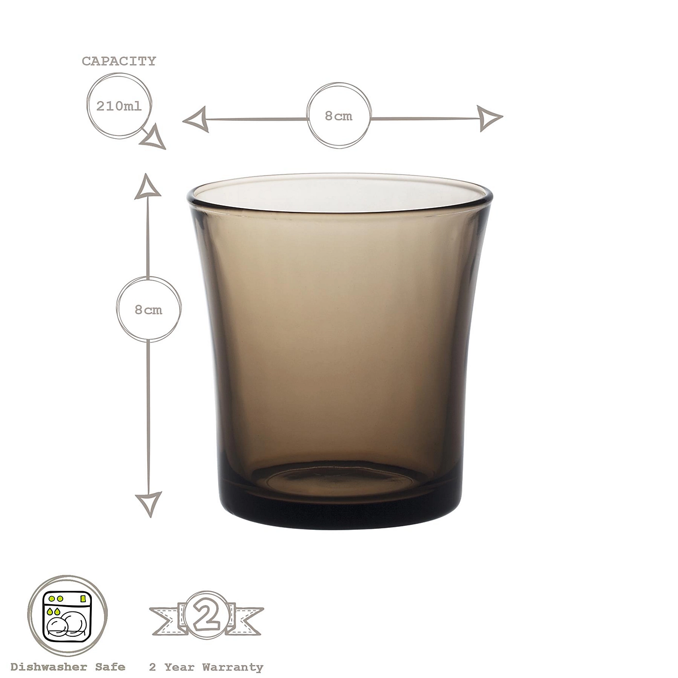 Zestaw 6 dymionych szklanek Lys – eleganckie naczynia do napojów