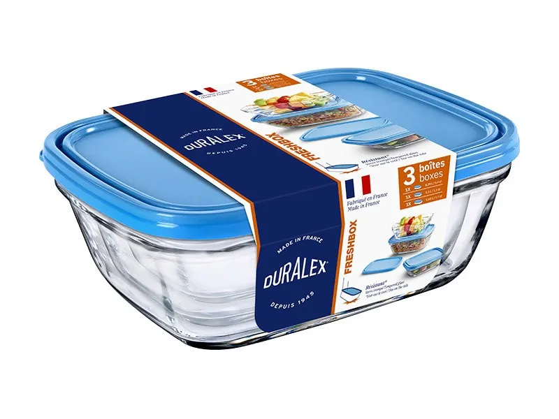 Zestaw Pojemników Szklanych Duralex – Przechowywanie żywności