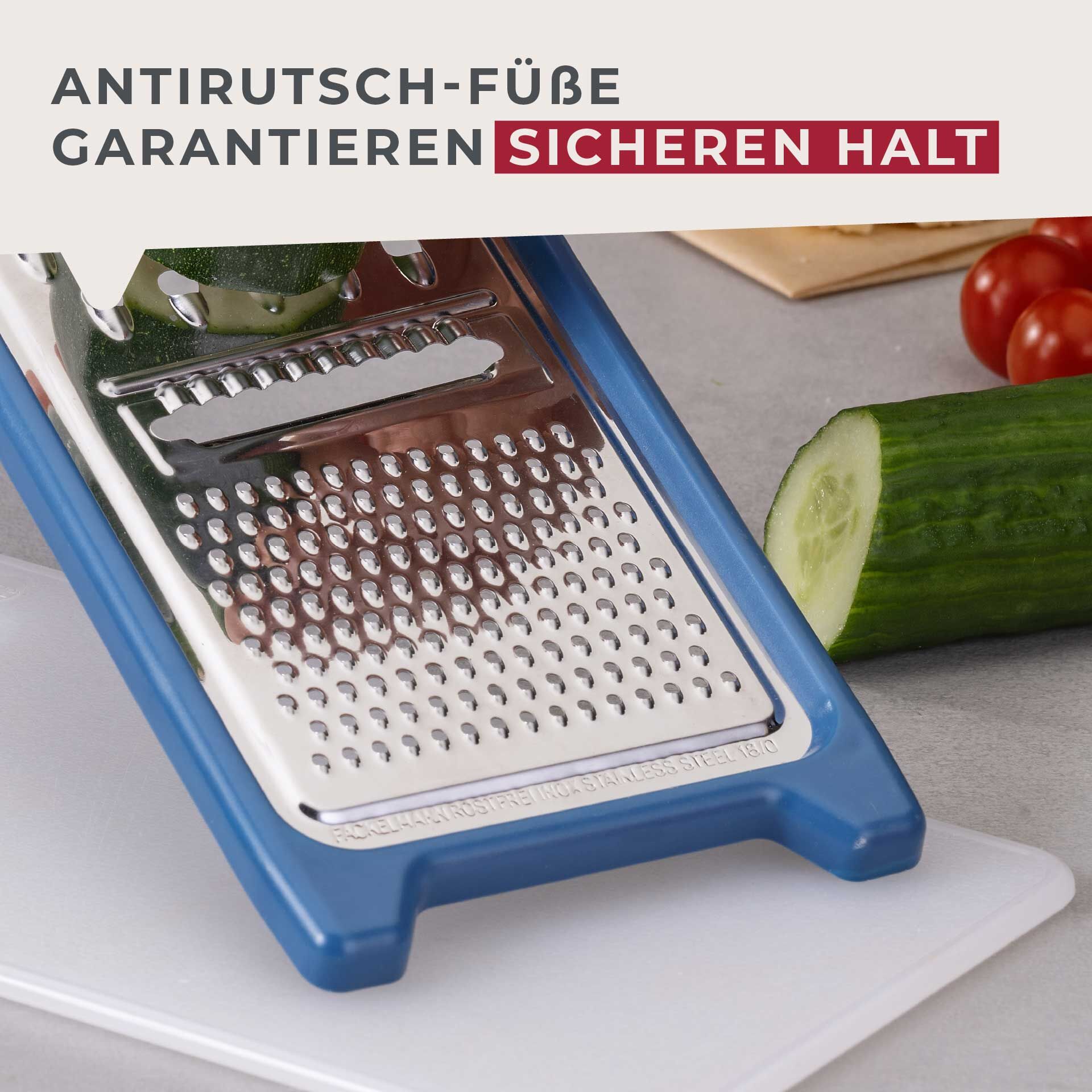 Uniwersalna tarka Essential, niebieska - wszechstronność w kuchni