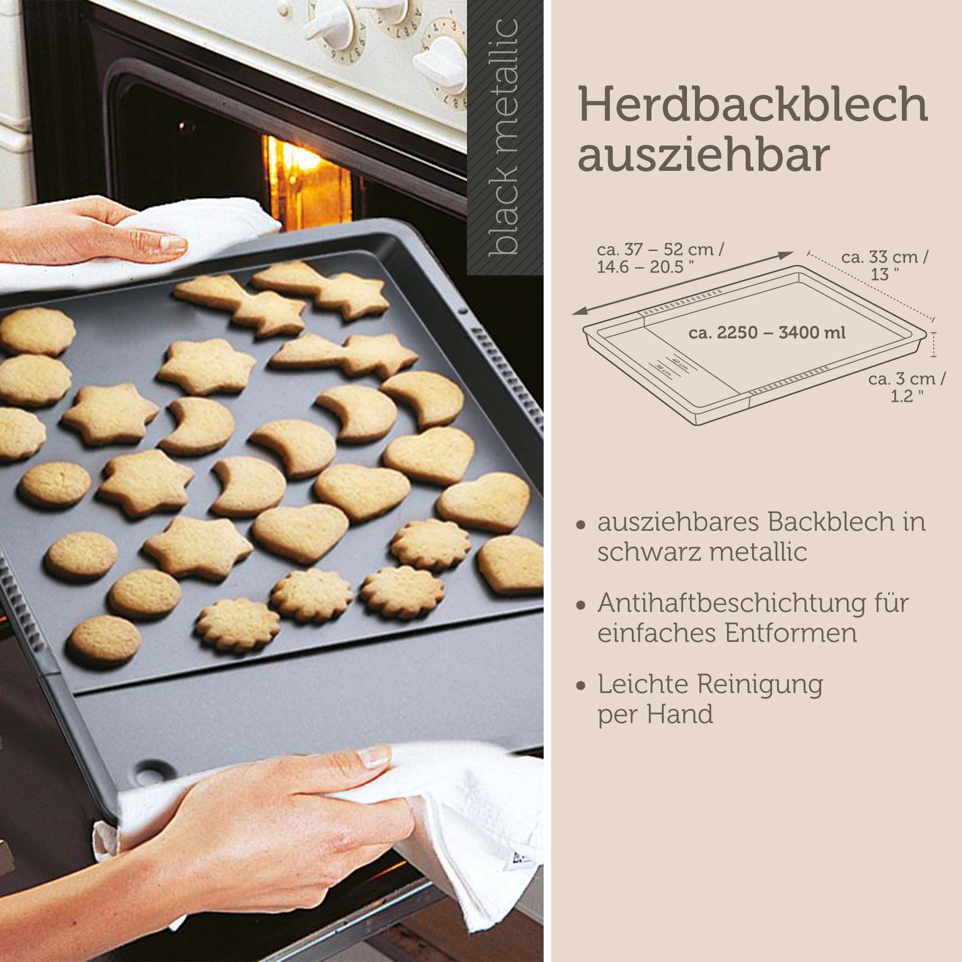 Rozsuwana blaszka do pieczenia z wysokim brzegiem - idealna do pizzy i ciast