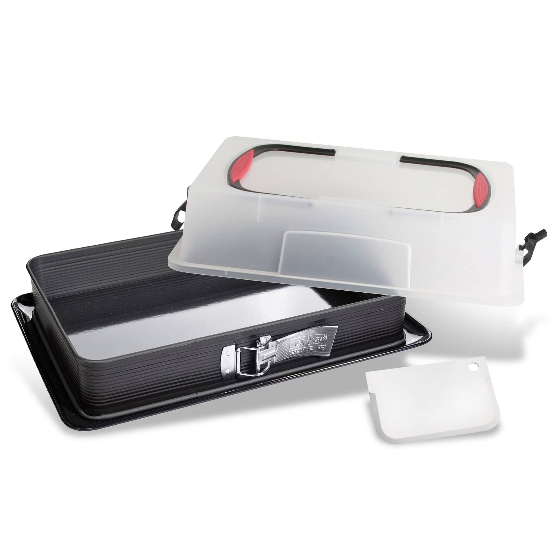 Prostokątna forma do pieczenia Deluxe z pokrywą transportową - idealna do ciast