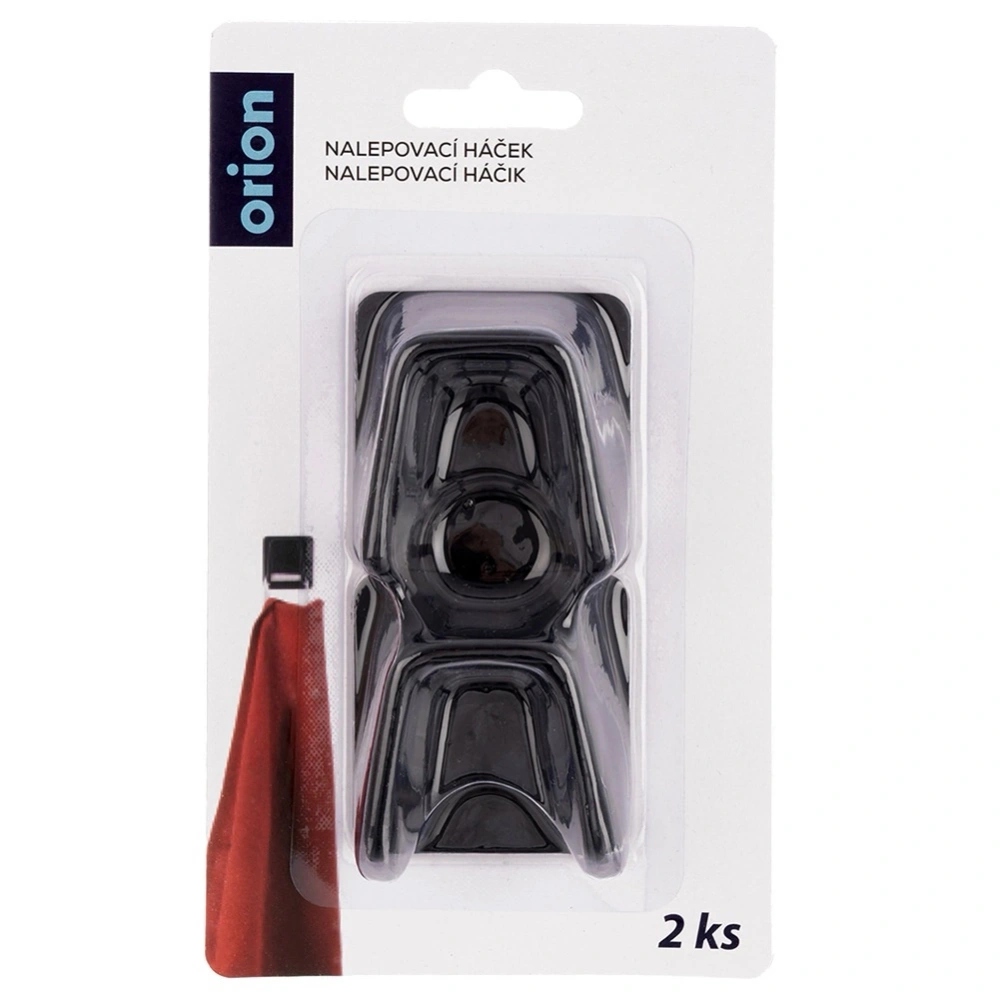 Haczyk wieszak samoprzylepny czarny BLACK 4,8x4,8 cm 2 szt.