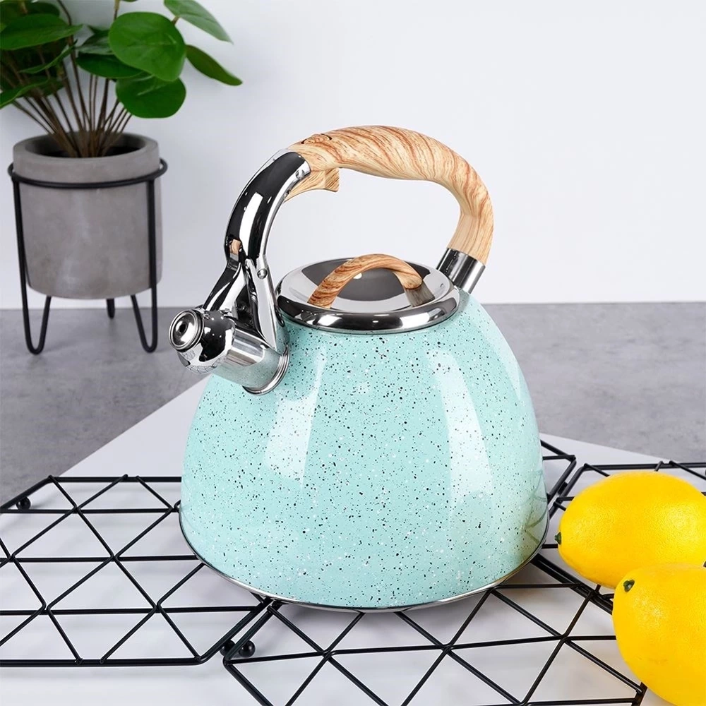 Czajnik z gwizdkiem emaliowany niebieski 3 l