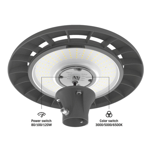 Lampa uliczna ogrodowa okrągła VIDEX LED IP65 120W 16800Lm 220V