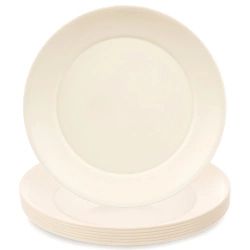 Talerze obiadowe płytkie plastikowe kremowe SANDY 23,5 cm 6 szt.