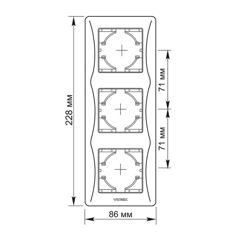 Ramka 3-krotna pionowa czarna grafitowa BINERA