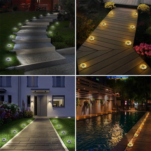 Lampki ogrodowe solarne LED stalowe wbijane 11,5 cm 12 szt.