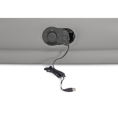 Materac welurowy dmuchany z wbudowaną pompką USB 152 x 203 x 30 cm INTEX 64114