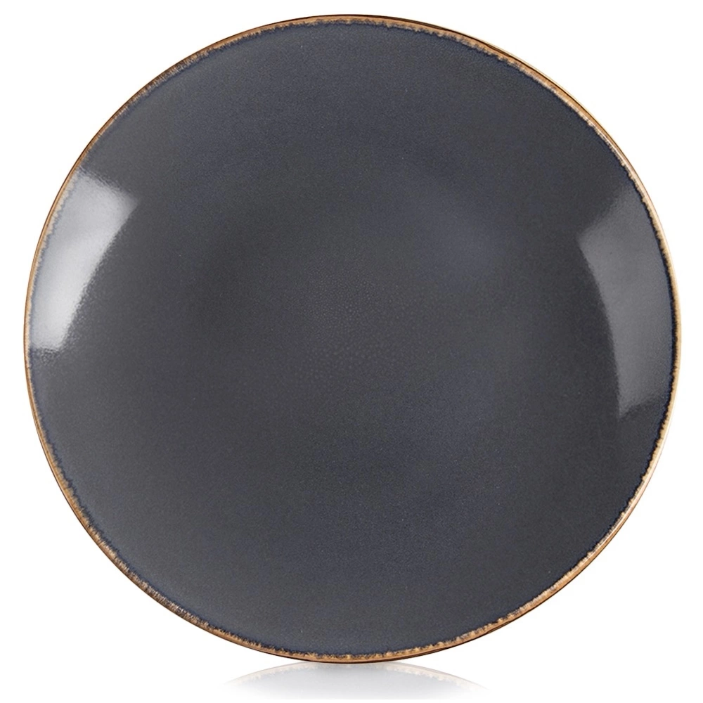 Talerz obiadowy płytki ceramiczny szary GLAZE 27 cm