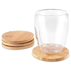 Podstawki pod kubek drewniane 9,7 cm 4 szt.