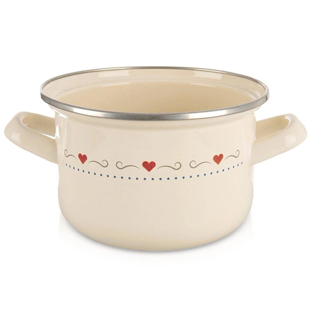 Garnek emaliowany kremowy TONCA 16 cm, 1,4 l