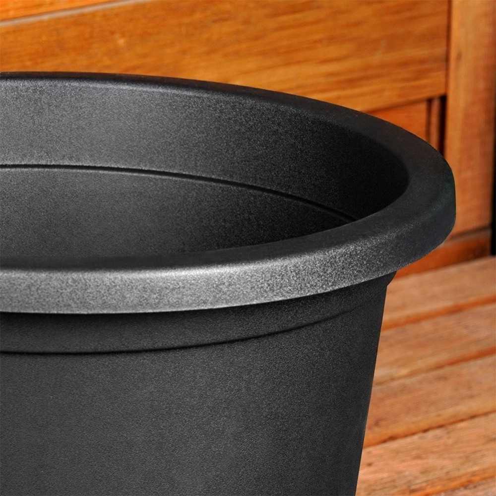 Doniczka ogrodowa plastikowa czarna okrągła 34 cm