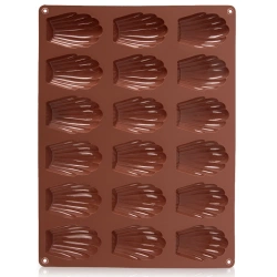 Forma do ciastek silikonowa brązowa muszelki 32x24,5x2 cm