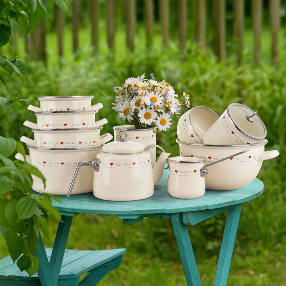 Garnek emaliowany kremowy TONCA 24 cm, 4 l