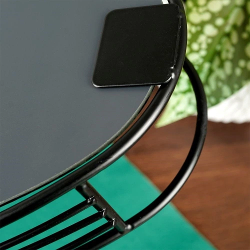 Taca lustrzana na świece czarna 35x18 cm