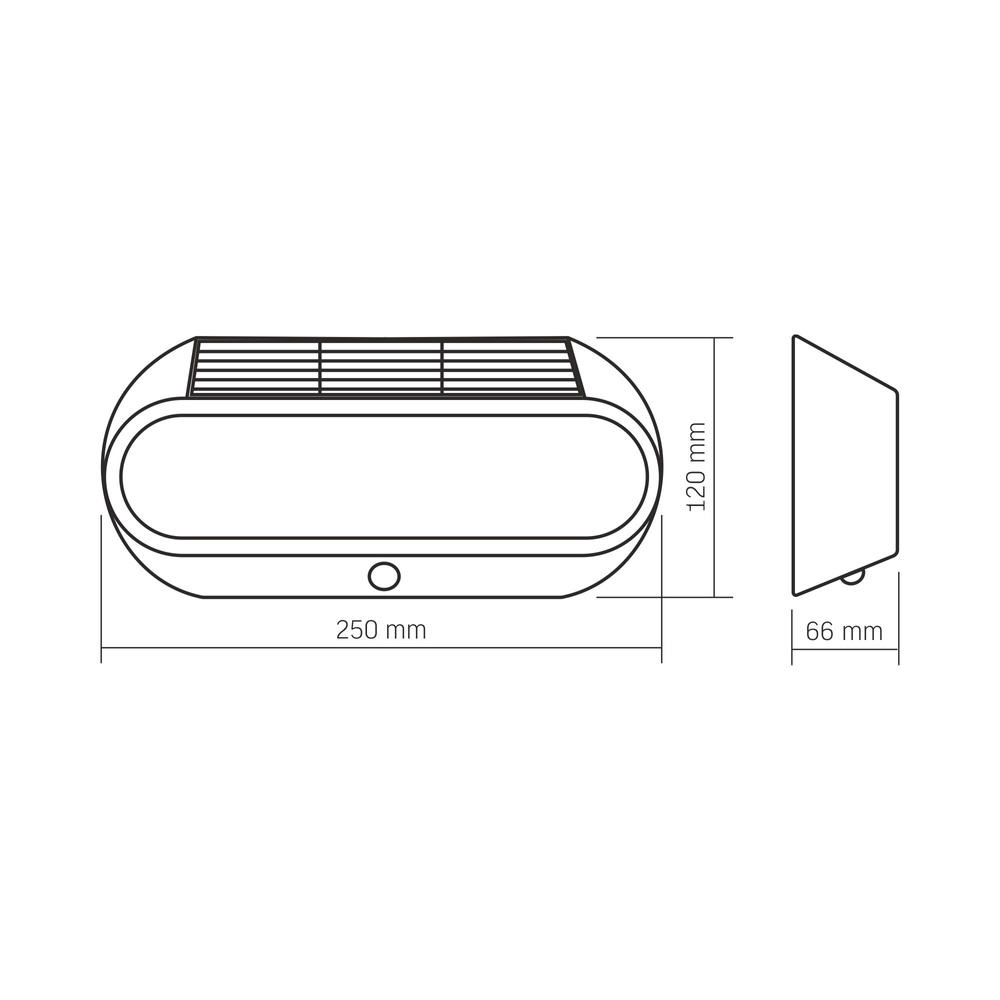 Lampa solarna VIDEX LED ścienna z czujnikiem ruchu czarna IP54 500lm