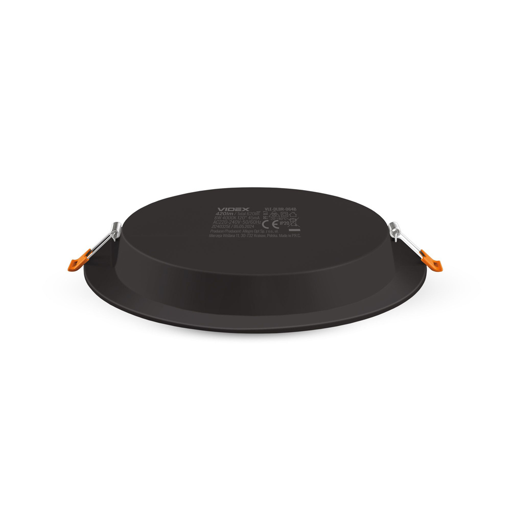 Oprawa wpuszczana LED VIDEX-DOWNLIGHT-LED-DLBR-064-CZARNY-6W-NW