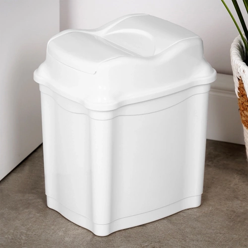 Kosz na śmieci plastikowy biały 5 l
