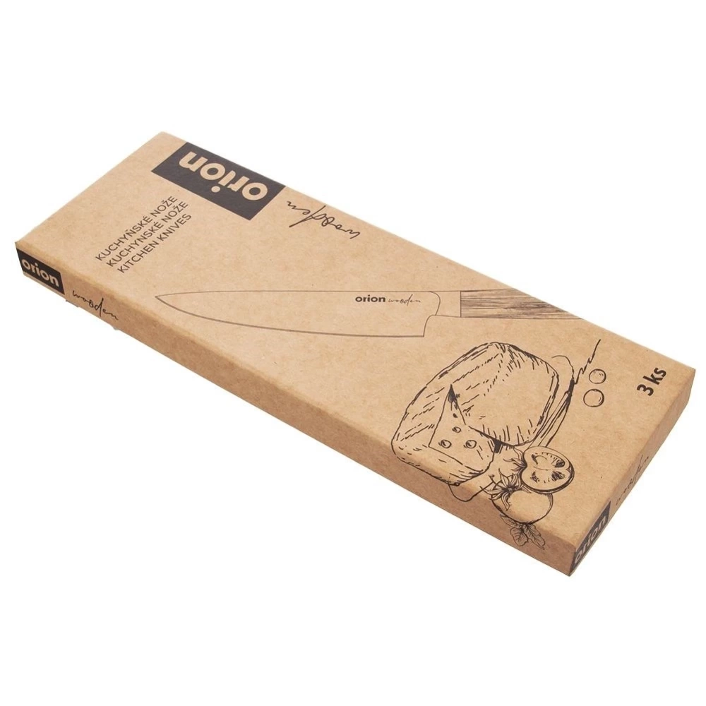 Zestaw noży kuchennych stalowe WOODEN 3 szt.