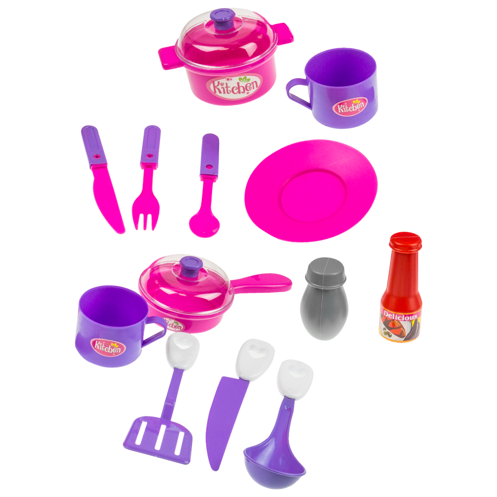 Duża kuchnia z szafką Akcesoria Dźwięki i Światła garnki