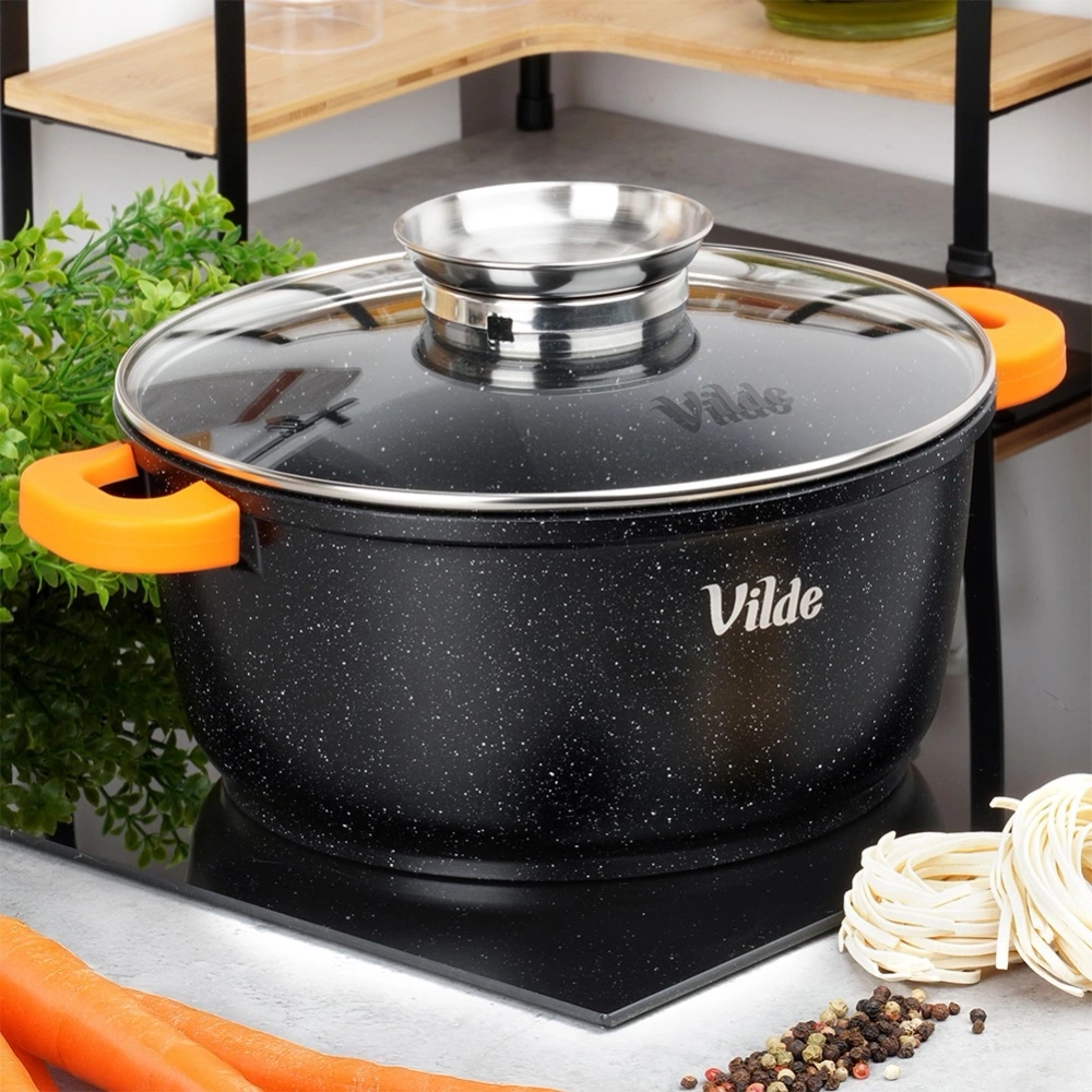 Garnek granitowy ze szklaną pokrywką TERRUNA AROMA 24 cm, 4 l