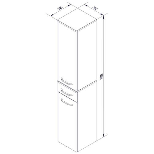 Szafka łazienkowa boczna wysoka sękaty dąb Milano Fackelmann 84252
